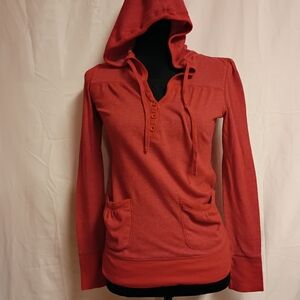 Energie Red Button-Up Hoodie